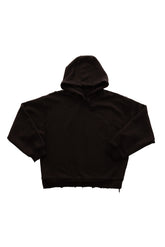 Hanorac Archived Black Hoodie din bumbac 500gsm, vedere spate cu detalii raw