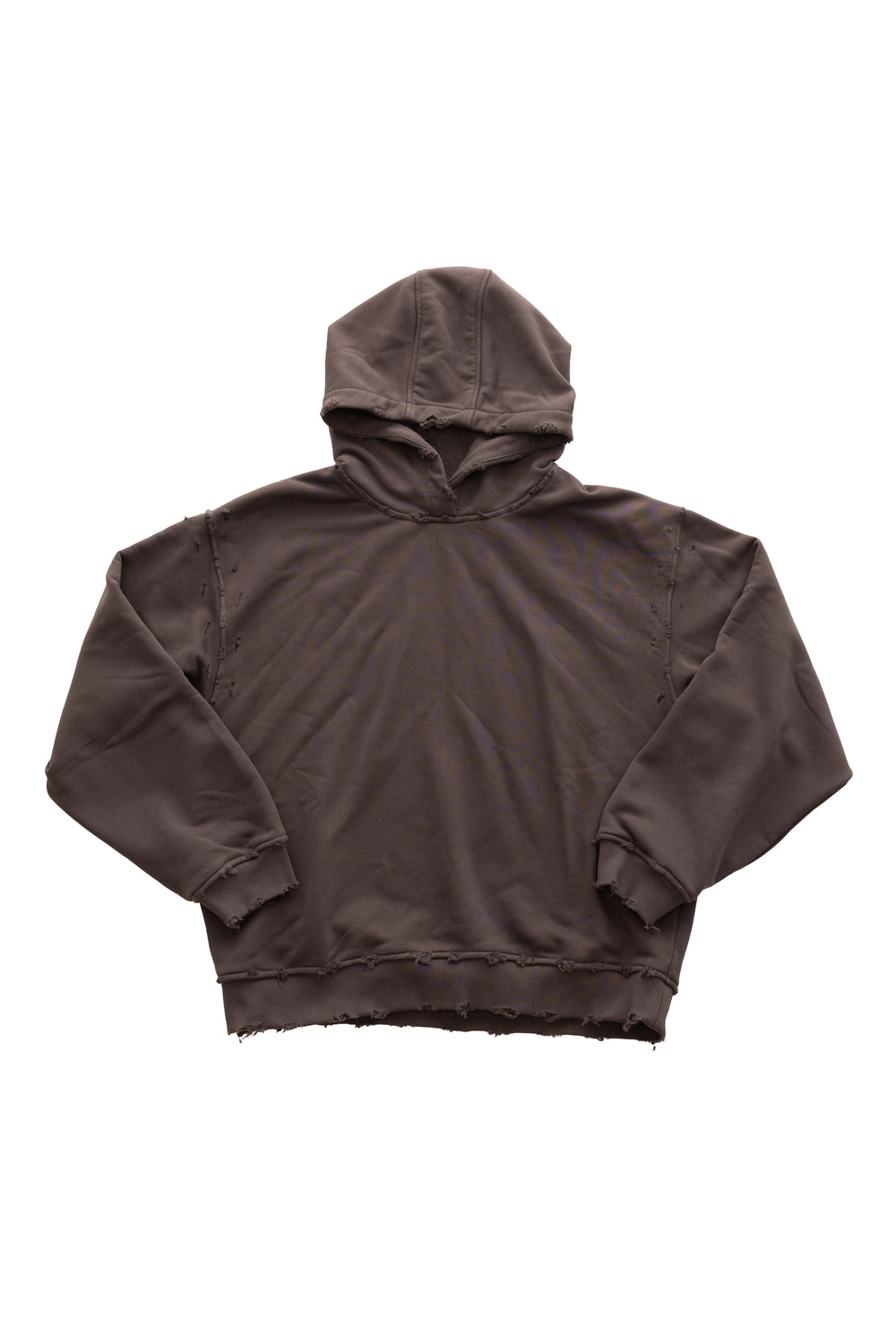 Hanorac Archived Grey Hoodie gri, vedere front, bumbac 500 GSM, detalii raw & distressed, flatlay pe fundal alb