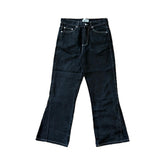 blugi negri flared wide fit denim 13 oz fata produs rinse wash