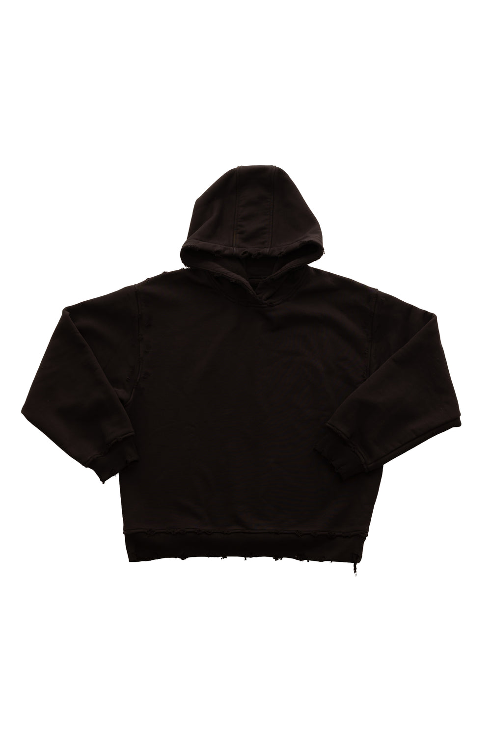 Hanorac Archived Black Hoodie din bumbac 500gsm, vedere spate cu detalii raw