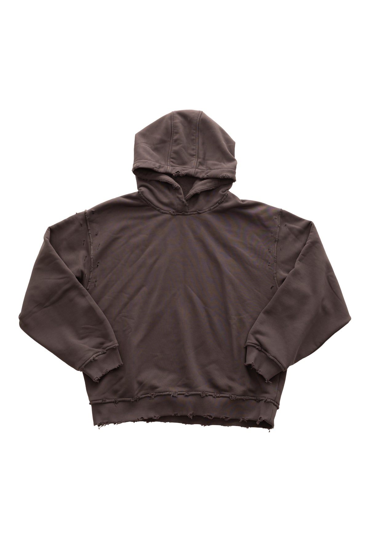 Hanorac Archived Grey Hoodie gri, vedere front, bumbac 500 GSM, detalii raw & distressed, flatlay pe fundal alb