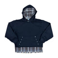 hanorac faultline hoodie negru layered cu insertie camasa vedere front flat bumbac 330gsm
