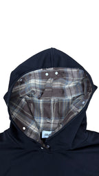 detaliu gluga hanorac faultline hoodie interior plaid distressed bumbac layered