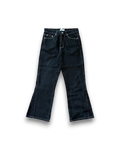 blugi negri flared wide fit denim 13 oz fata produs rinse wash