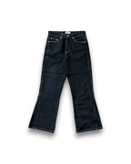 blugi negri flared wide fit denim 13 oz fata produs rinse wash